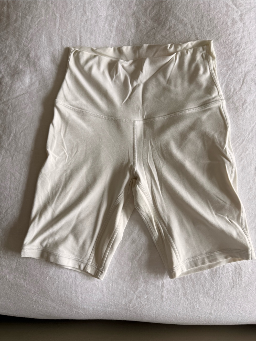 lululemon athletica Cream High-Waist Athletic Bike Shorts